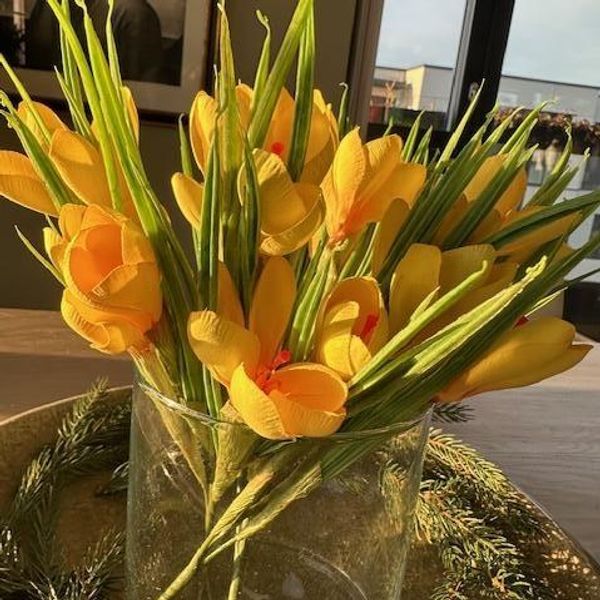 Hovedbilde Kunstig Krokus påskegul  30 cm